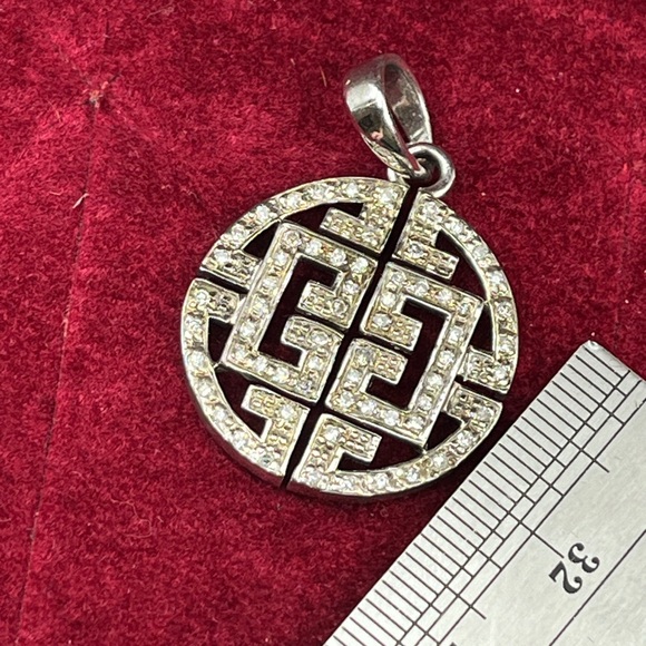Vintage Affinity 925 Sterling Silver Real Diamond Pendant - Picture 5 of 16